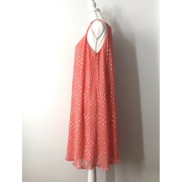 $130 JM Studio Pleated Bow Shift Chiffon Dress - Picture 4 of 8